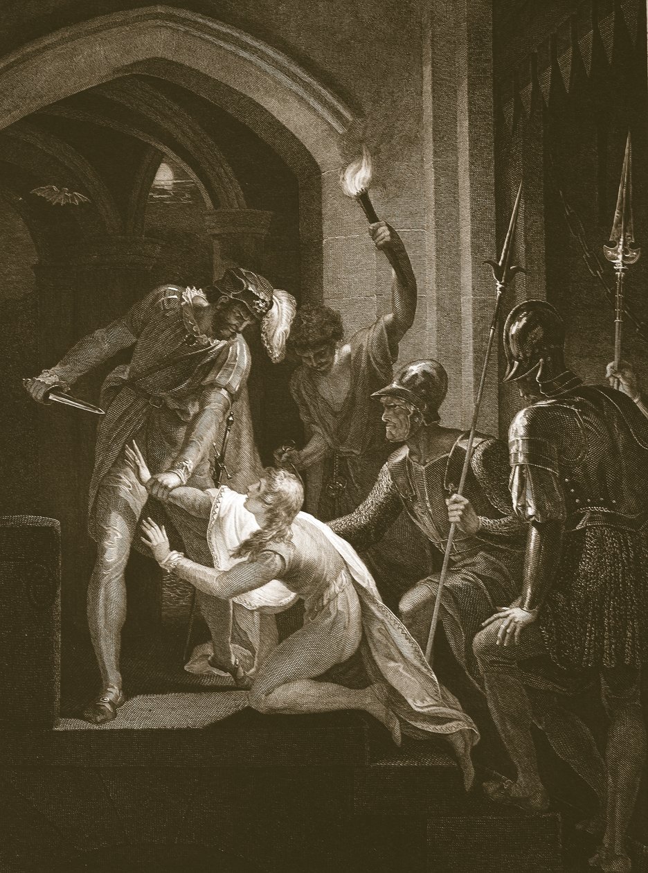 Arthur'un Ölümü, J. Fittler tarafından kazınmış, David Hume'un 'İngiltere Tarihi'nden bir örnek, pub. R. Bowyer, Londra by William (after) Hamilton