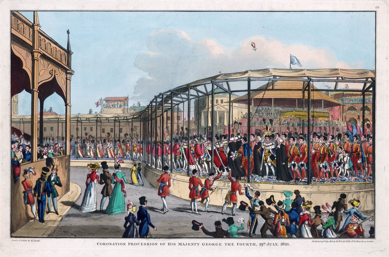 George IV'ün (1762-1830) taç giyme töreni alayı, St James' Park, Londra by William (after) Heath