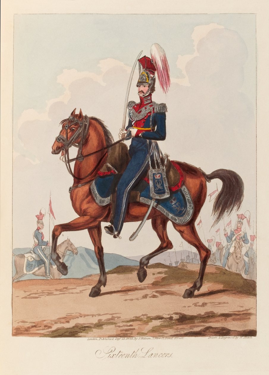 'Onaltıncı Mızraklılar' (aquatint, renkli) by William (after) Heath