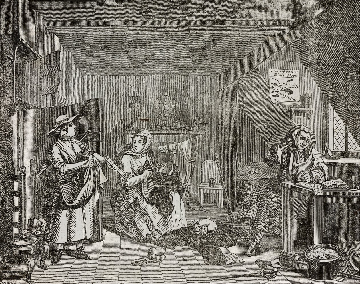 Etkilenen şair, William Hogarth'ın tablosundan sonra by William (after) Hogarth