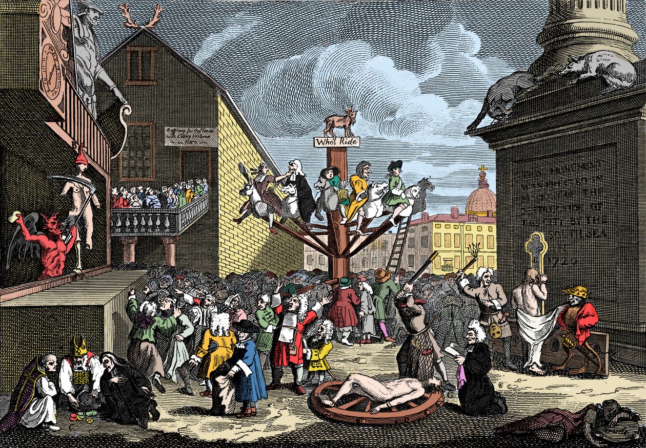 Güney Denizi Planının sembolik baskısı by William (after) Hogarth
