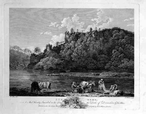 Thomas Milton (1743-1827) 1786 (gravür) tarafından oyulmuş Lismore Kalesi, County Waterford, İrlanda, görünümü by William (after) Pars
