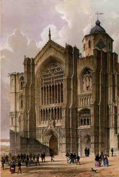 Bridlington Manastırı, Batı Cephesi, George Hawkins (1819-52) tarafından oyulmuş 