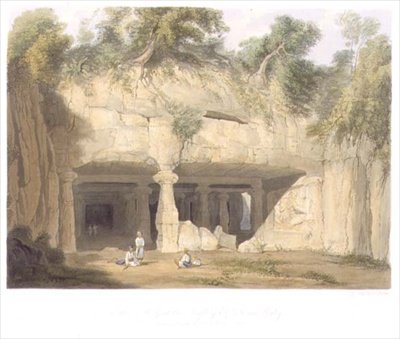 Bombay yakınlarındaki Elephanta Büyük Mağara Tapınağı