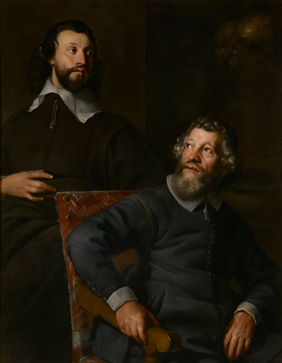 Nicholas Stone ve oğlu adlı iki beyefendinin portresi (tuval üzerine yağlı boya) by William (attr. to) Dobson
