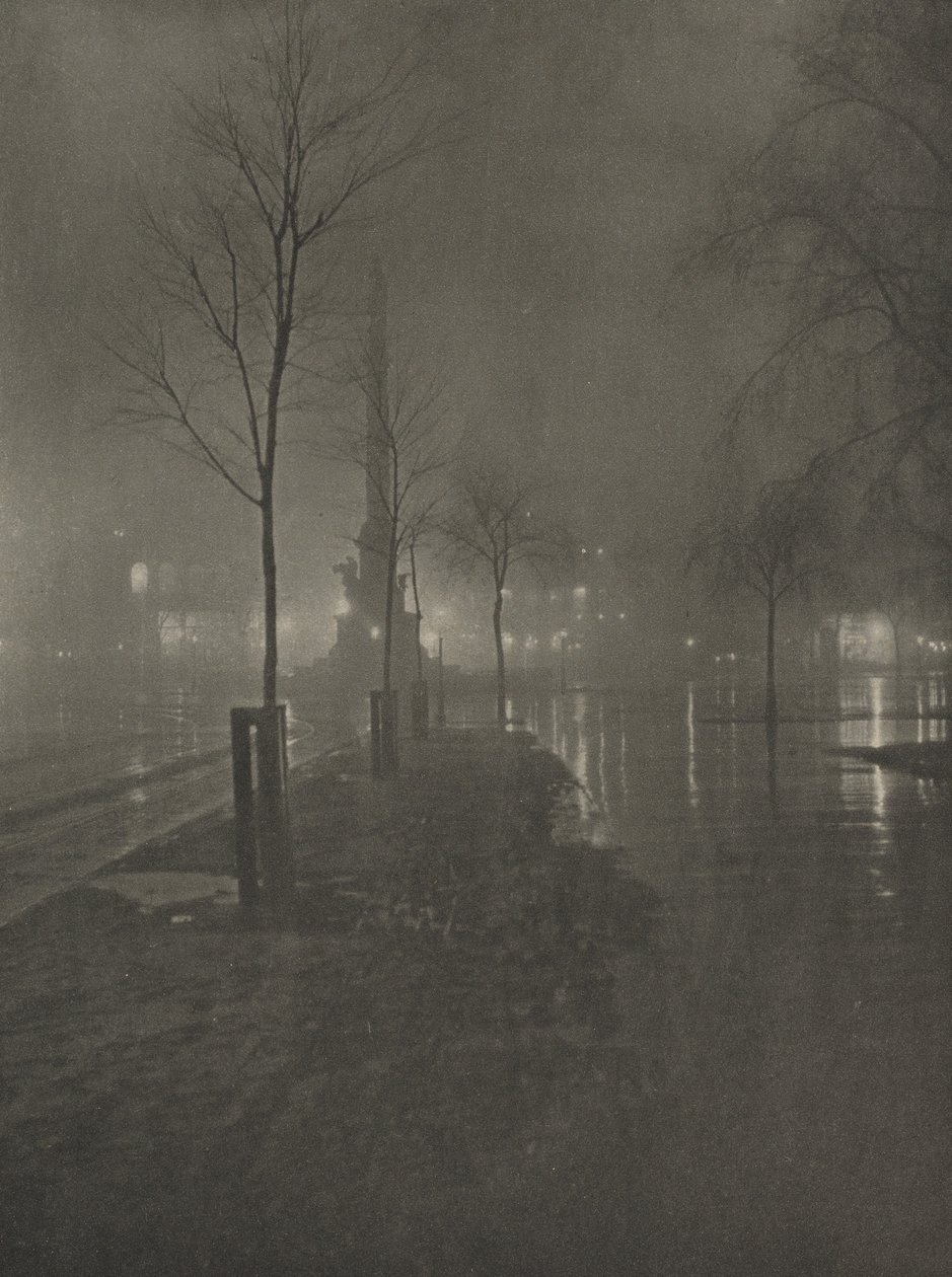 Islak Gece, Columbus Circle, New York, 1899. by William A. Fraser