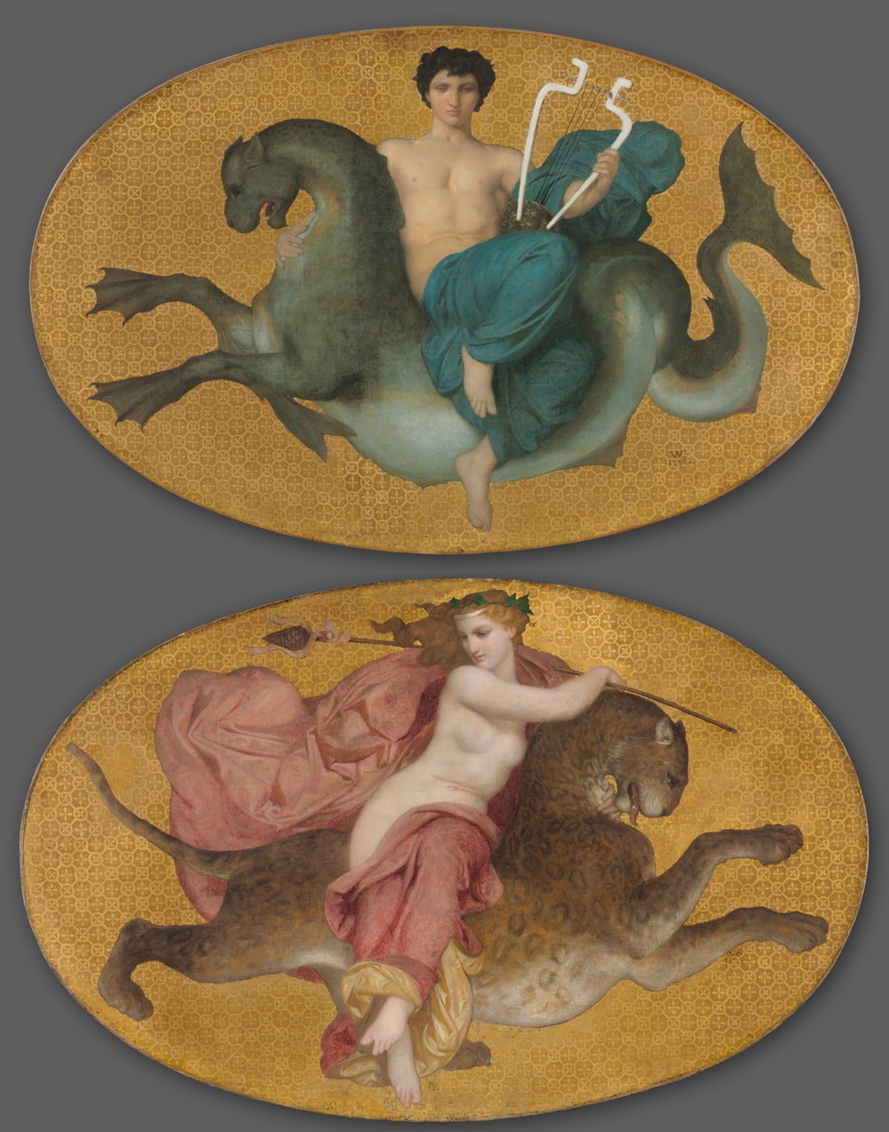 Deniz Atında Arion ve Panterde Bacchante (çift) by William Adolphe Bouguereau