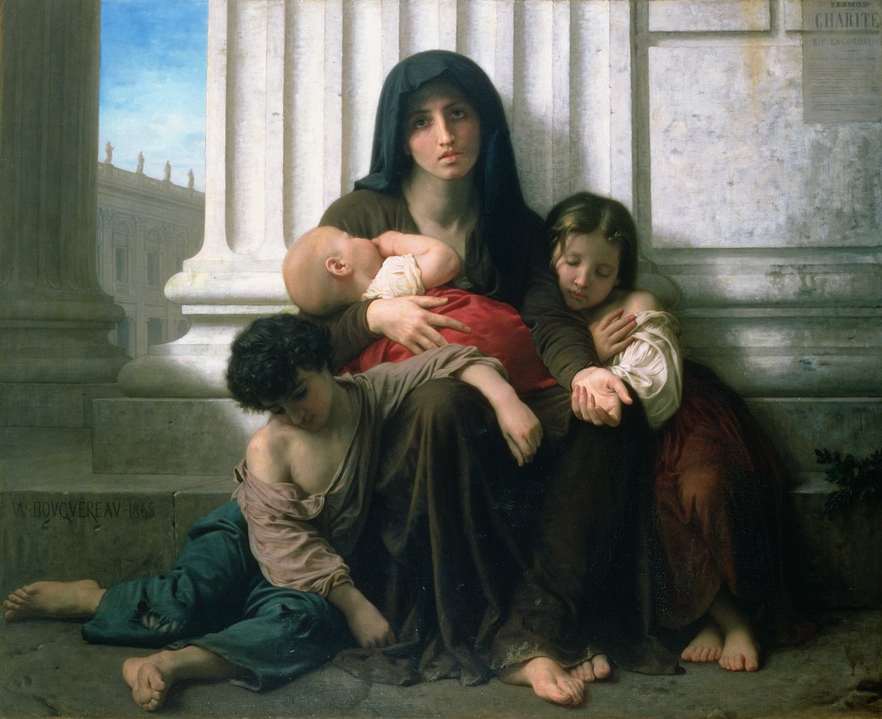 Hayır Kurumu veya Yoksul Aile", 1865 by William Adolphe Bouguereau