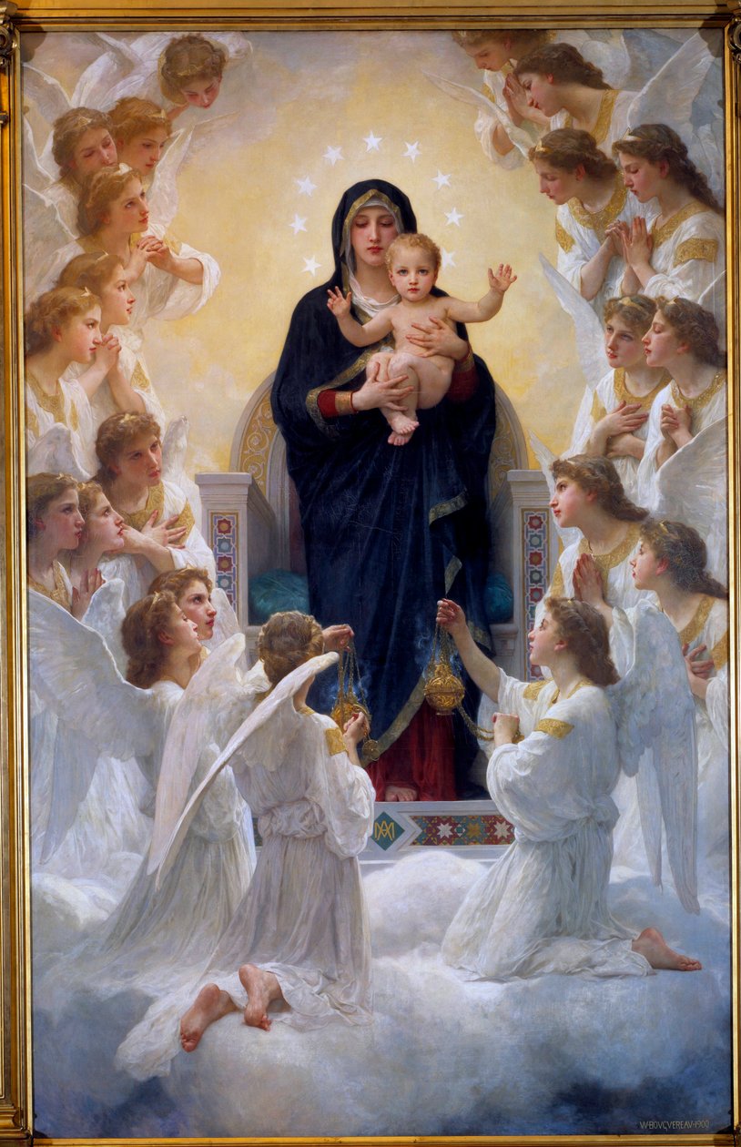 Meleklerle Bakire, William Adolphe Bouguereau (1825-1905) 1900 by William Adolphe Bouguereau