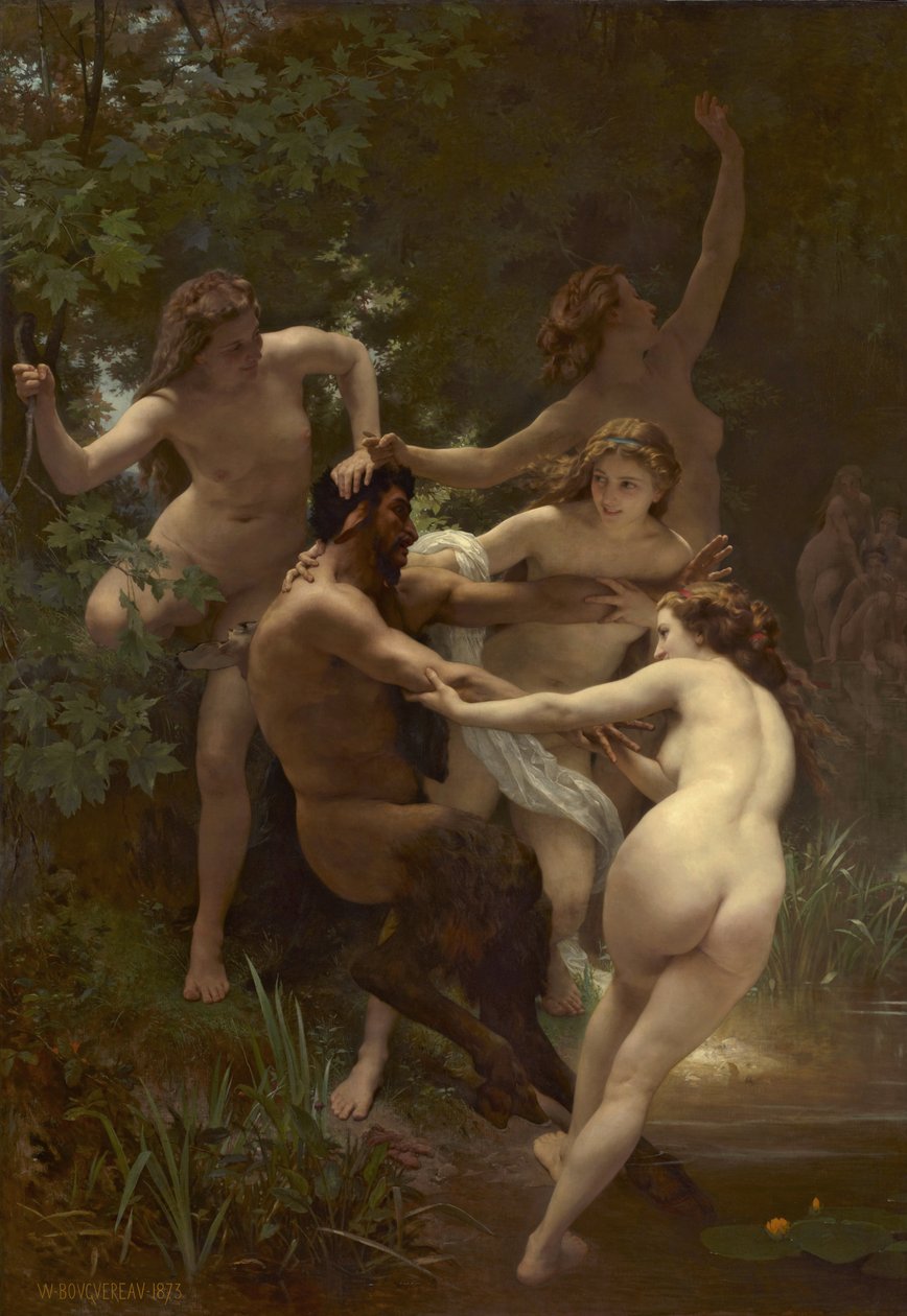 Periler ve Satyr, 1873 by William Adolphe Bouguereau
