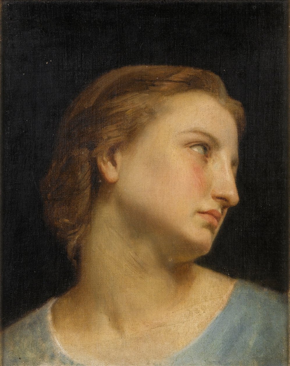 Bir Kadın Başı Çalışması (tuval üzerine yağlı boya) by William Adolphe Bouguereau