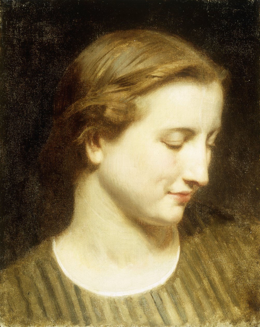Çizgili Elbiseli Kadın by William Adolphe Bouguereau