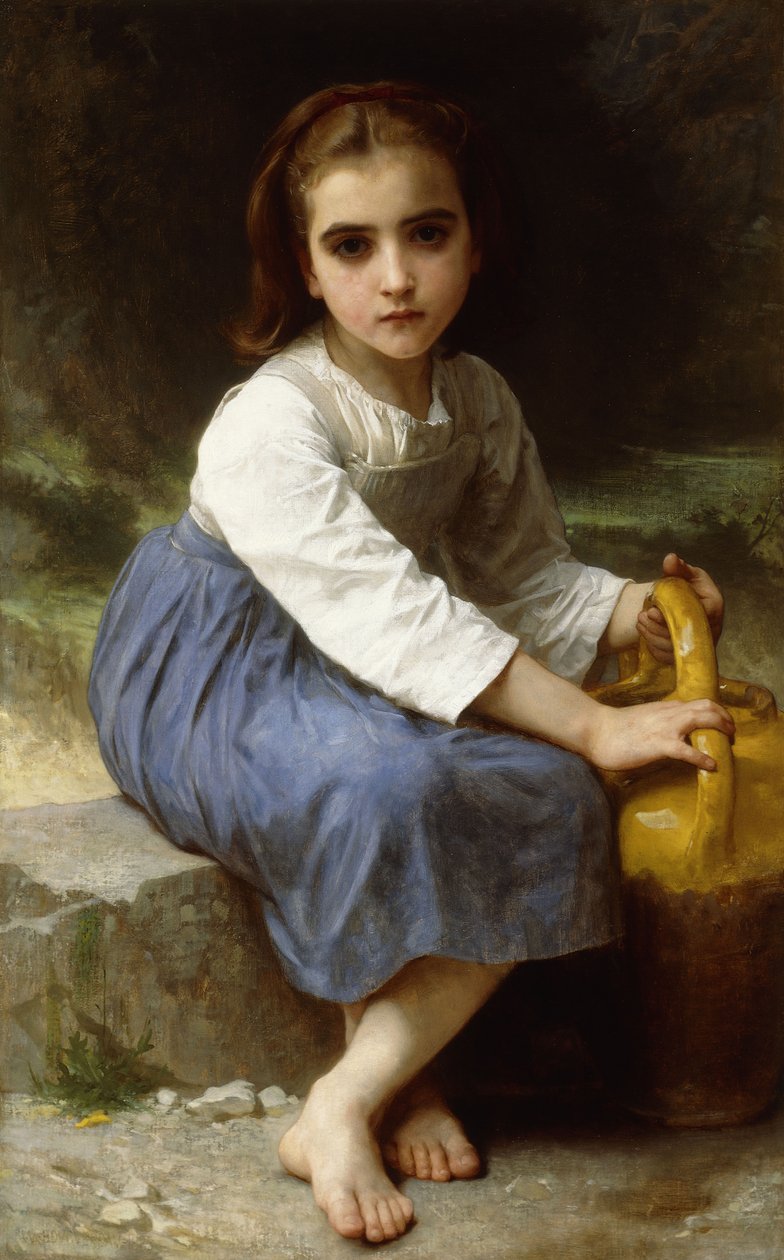 Sürahili Genç Kız; Sürahili Genç Kız, 1885 by William Adolphe Bouguereau