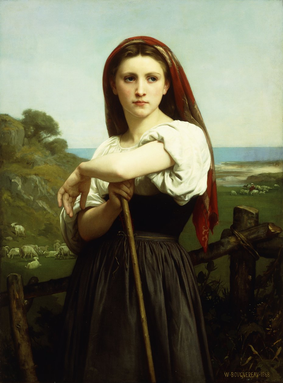 Genç Çoban; Jeune Bergere, 1868 by William Adolphe Bouguereau