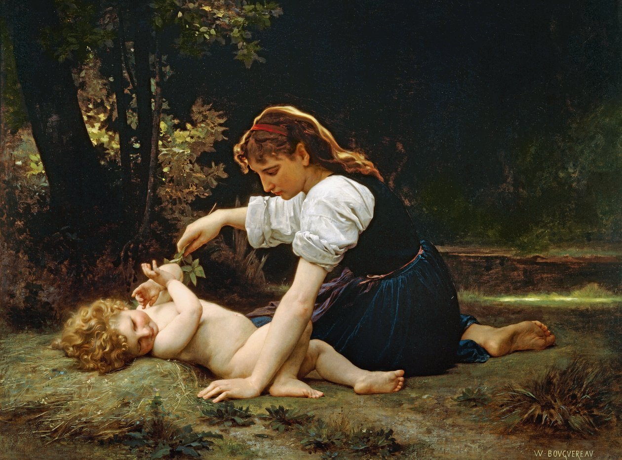 Genç Kadın ve Çocuk, 1881 by William Adolphe Bouguereau