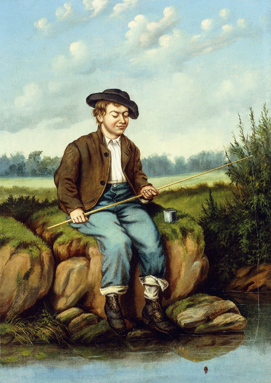 erkek Balık Tutma, by William Aiken Walker