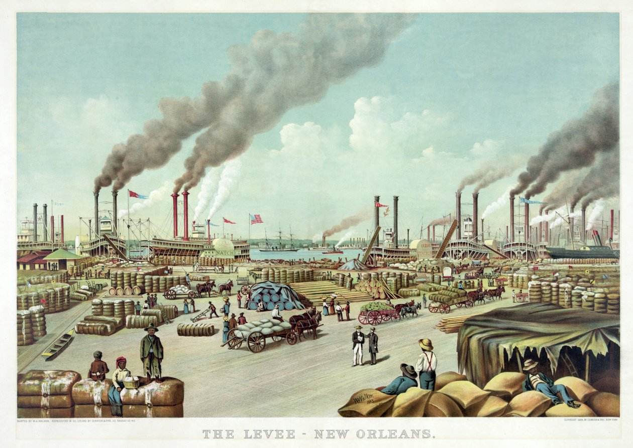 Levee, New Orleans, pub. Köri & Ives by William Aiken Walker