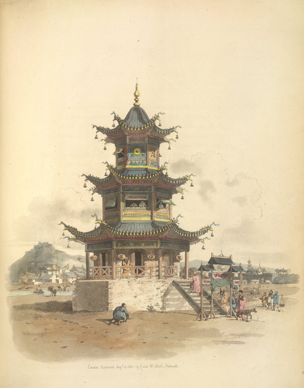 Bir Pagoda veya tapınak by William Alexander