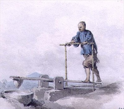 Çinli İşçi İşbaşında (suluboya) by William Alexander