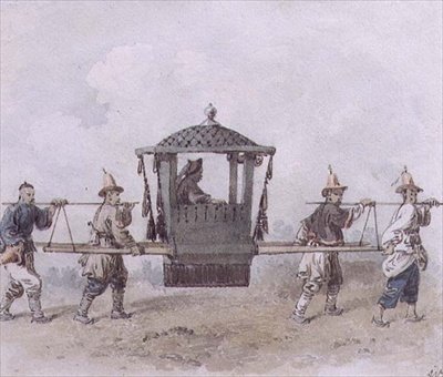 Palanquin taşıyan Çinli Hizmetçiler (suluboya) by William Alexander
