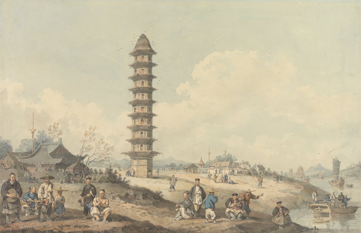 Lin Tsin Şehri, Shantung, Büyük Kanal Manzaralı by William Alexander