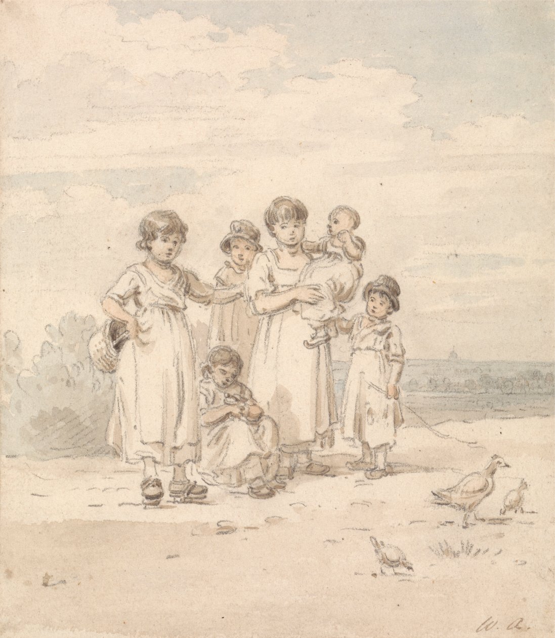 İngiliz Çocuk Grubu: St. Paul's'a Uzaktan Bakış by William Alexander