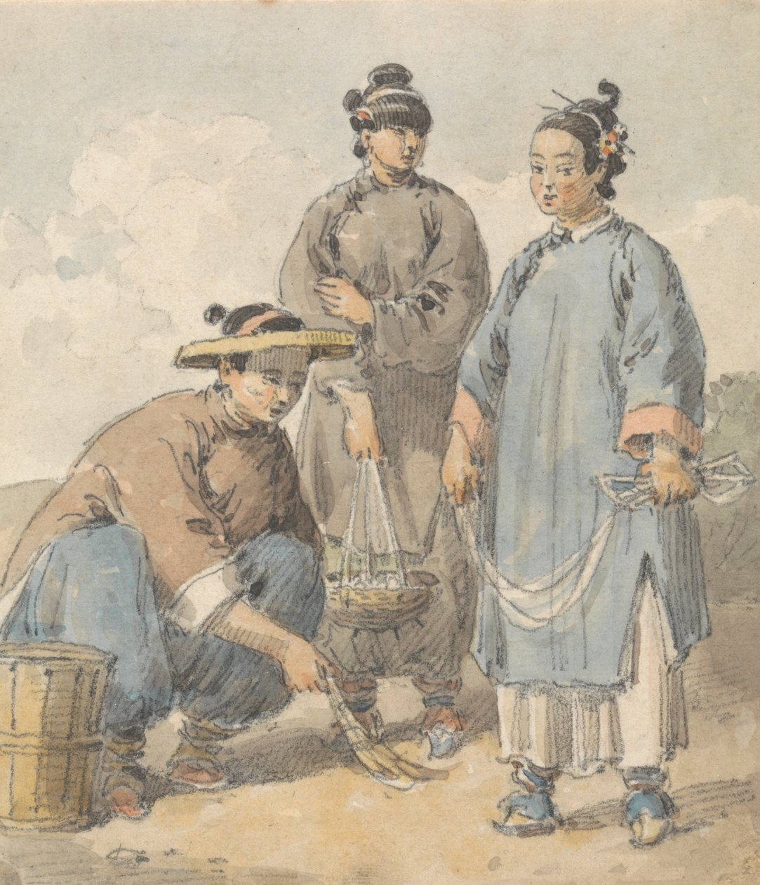 Üç Çinli Kadın Sokak Satıcısı by William Alexander
