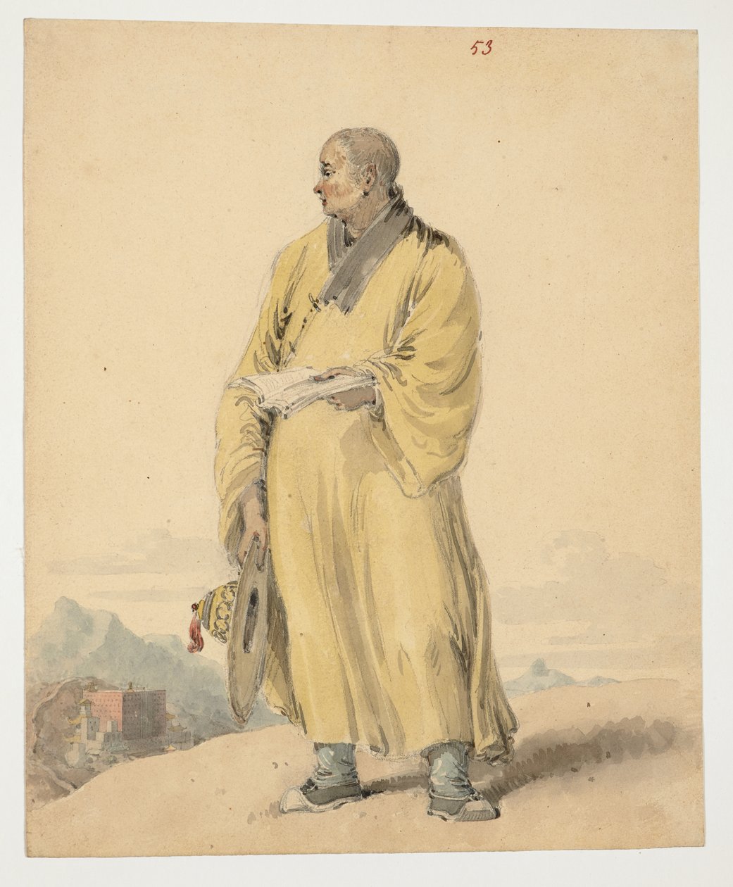 WD 961 f.53, Bir Lama#39;nın Portresi veya Bonze by William Alexander