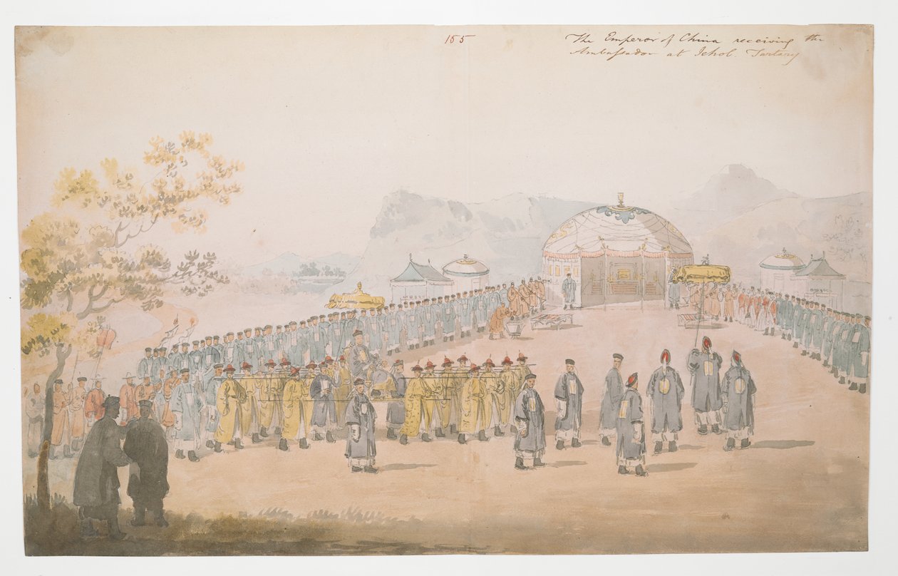 WD 961 f.58 #39;Çin İmparatoru, Jehol, Tataristan#39;da Büyükelçiyi kabul ediyor#39; by William Alexander