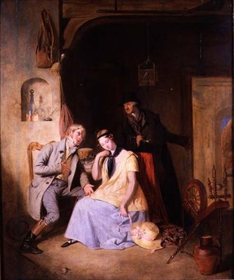 Bir Talip ve Sevgilisi Hızlı Bir Kaçış için Arabacı Tarafından Sıkıştırılıyor (panelde yağ) by William Allan