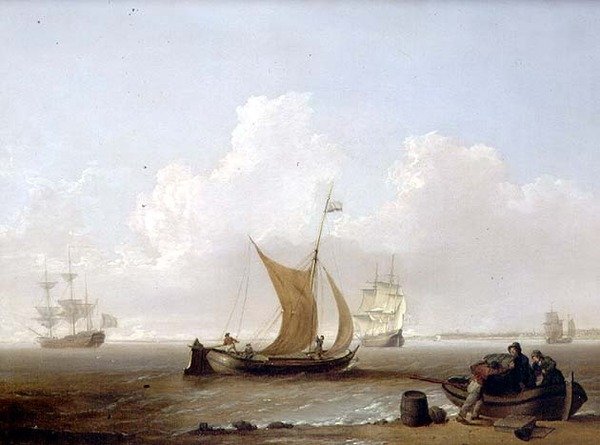 Hollanda kıyılarında bir Hollandalı kaag ve diğer Hollandalı nakliye by William Anderson