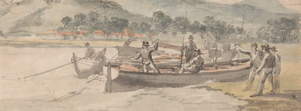 Tekneler ve Kıyıdaki Adamlar by William Anderson