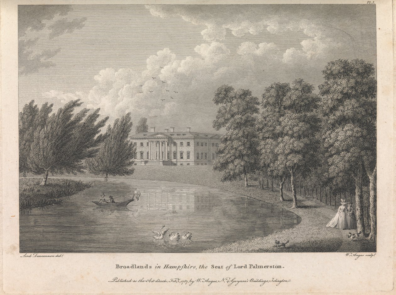 Hampshire'daki Broadlands, Lord Palmerston'ın Makamı (W. Angus tarafından yayınlandı), resim 1; sayfa 42 (Birinci Cilt) by William Angus