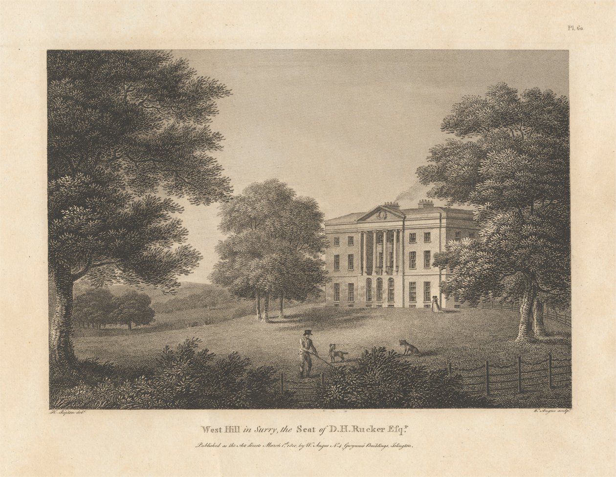 Surrey'deki West Hill, DH Rucker Esqr'ın Koltuğu. by William Angus