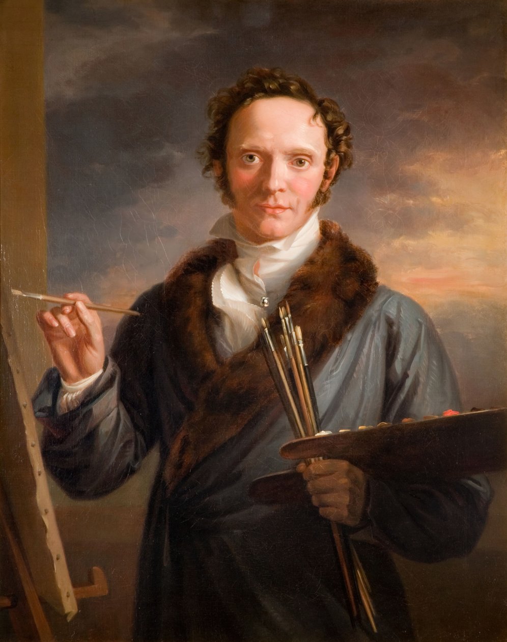 Sanatçının Kendi Portresinin Portresi, 1813-14. by William Armfield Hobday