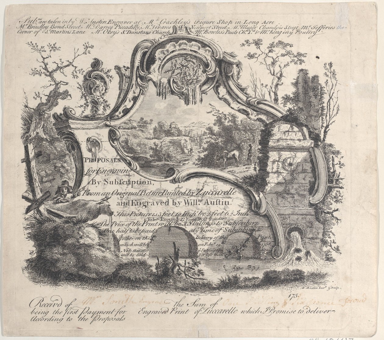 Zuccarelle Tarafından Boyanmış Orijinal Bir Resimden Abonelik Yoluyla Gravür Önerisi, 1756. by William Austin