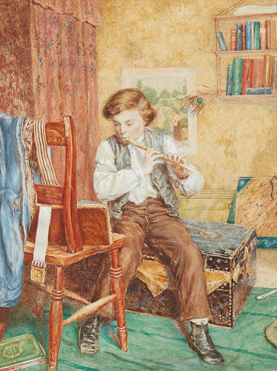 Genç Müzisyen (suluboya) by William B. Bunney