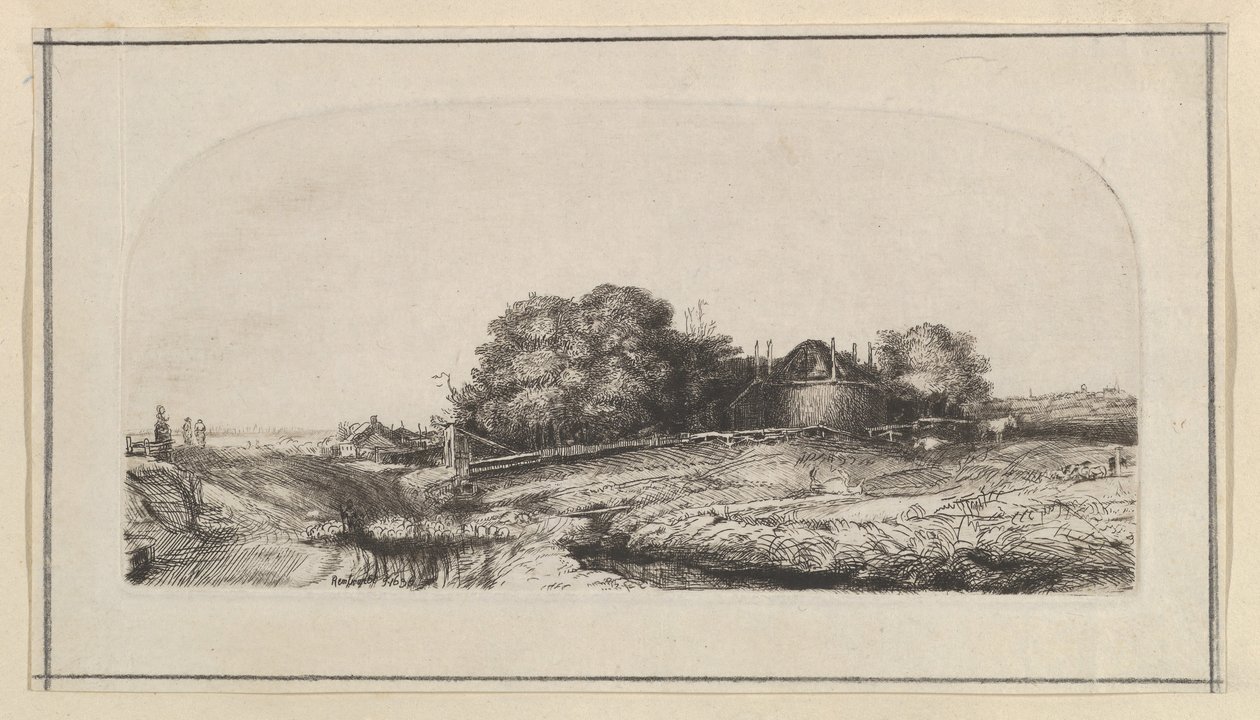Haybarn ve Koyun Sürüsü ile Manzara kopyası, 1750-1810. by William Baillie