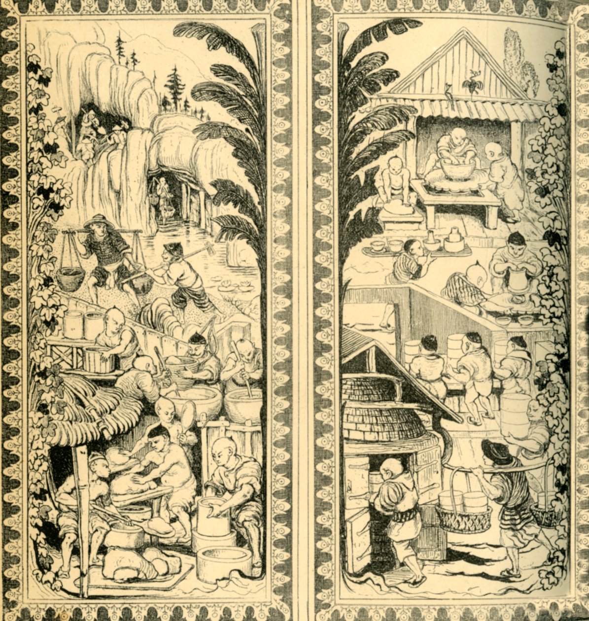 Çinli çömlekçiler iş başında, vitray pencere tasarımı, c1870, 1881. by William Bell Scott