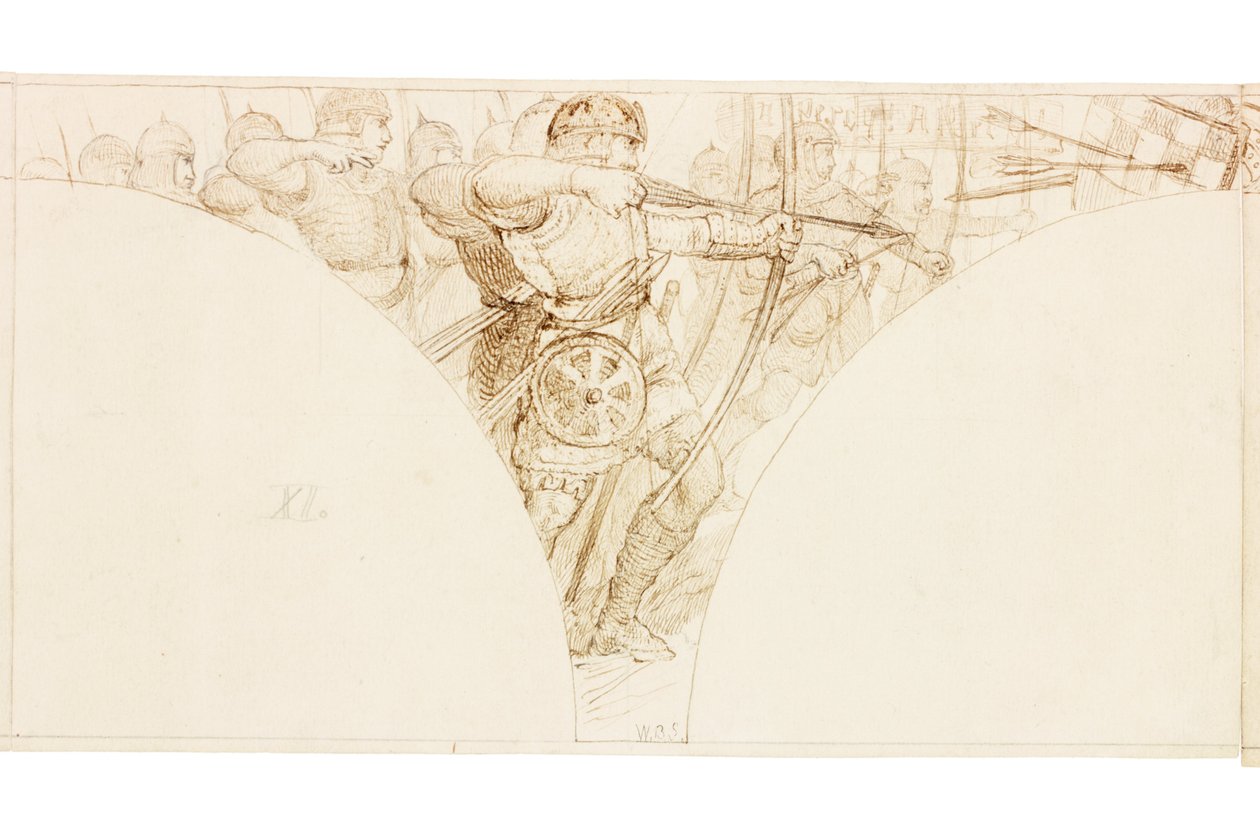 Wallington Hall'daki Duvar Resmi Eskiz (gövde rengi) by William Bell Scott