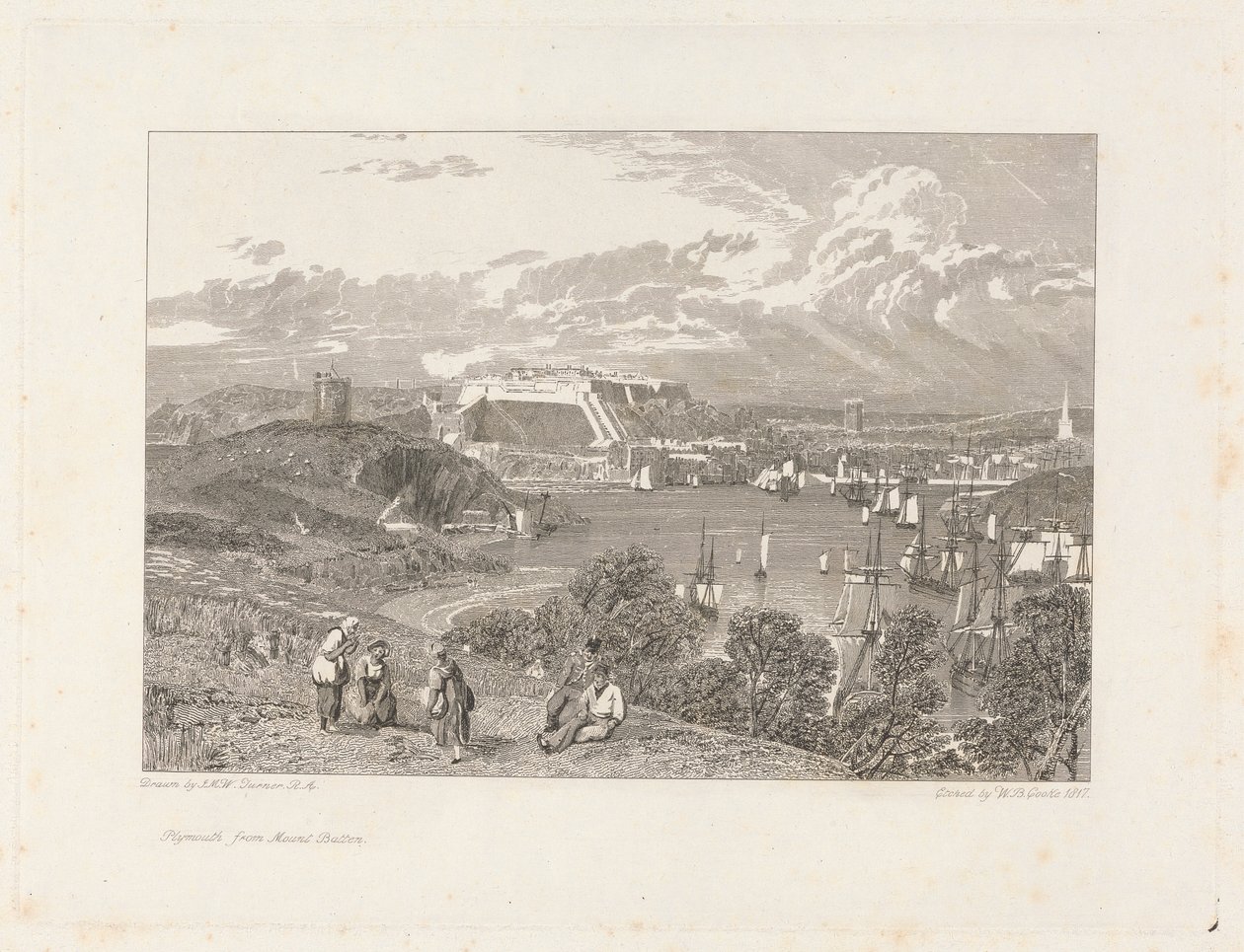 Batten Dağı'ndan Plymouth by William Bernard Cooke