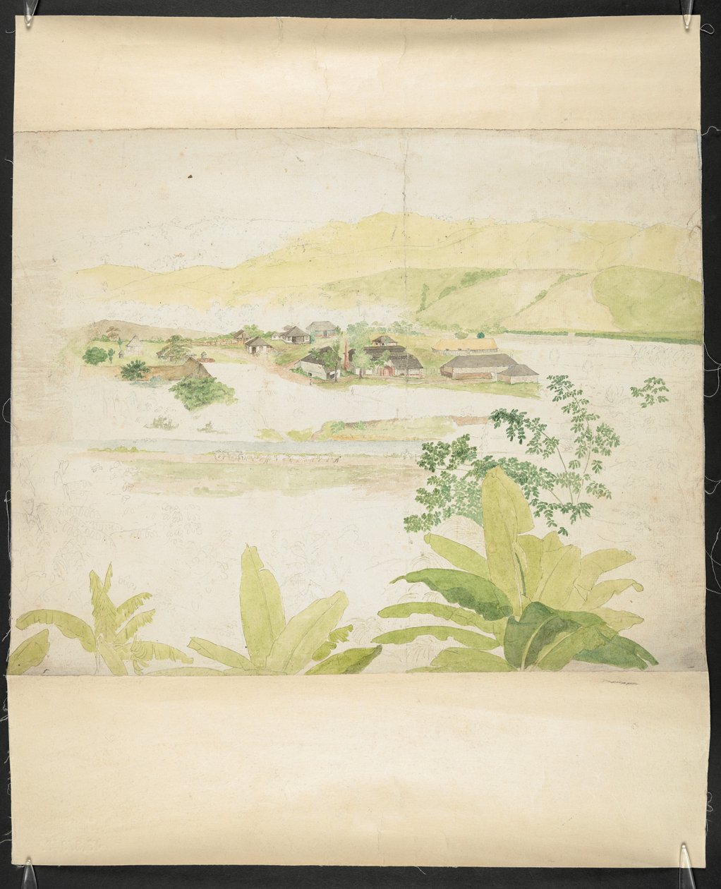 Lucky Valley Malikanesi'nin suluboya çizimi, Clarendon, Jamaika by William Berryman