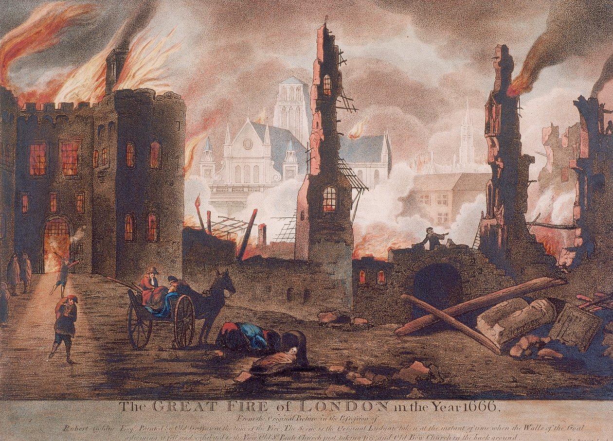 Ludgate, Büyük Londra Yangını, Londra, 1792 by William Birch