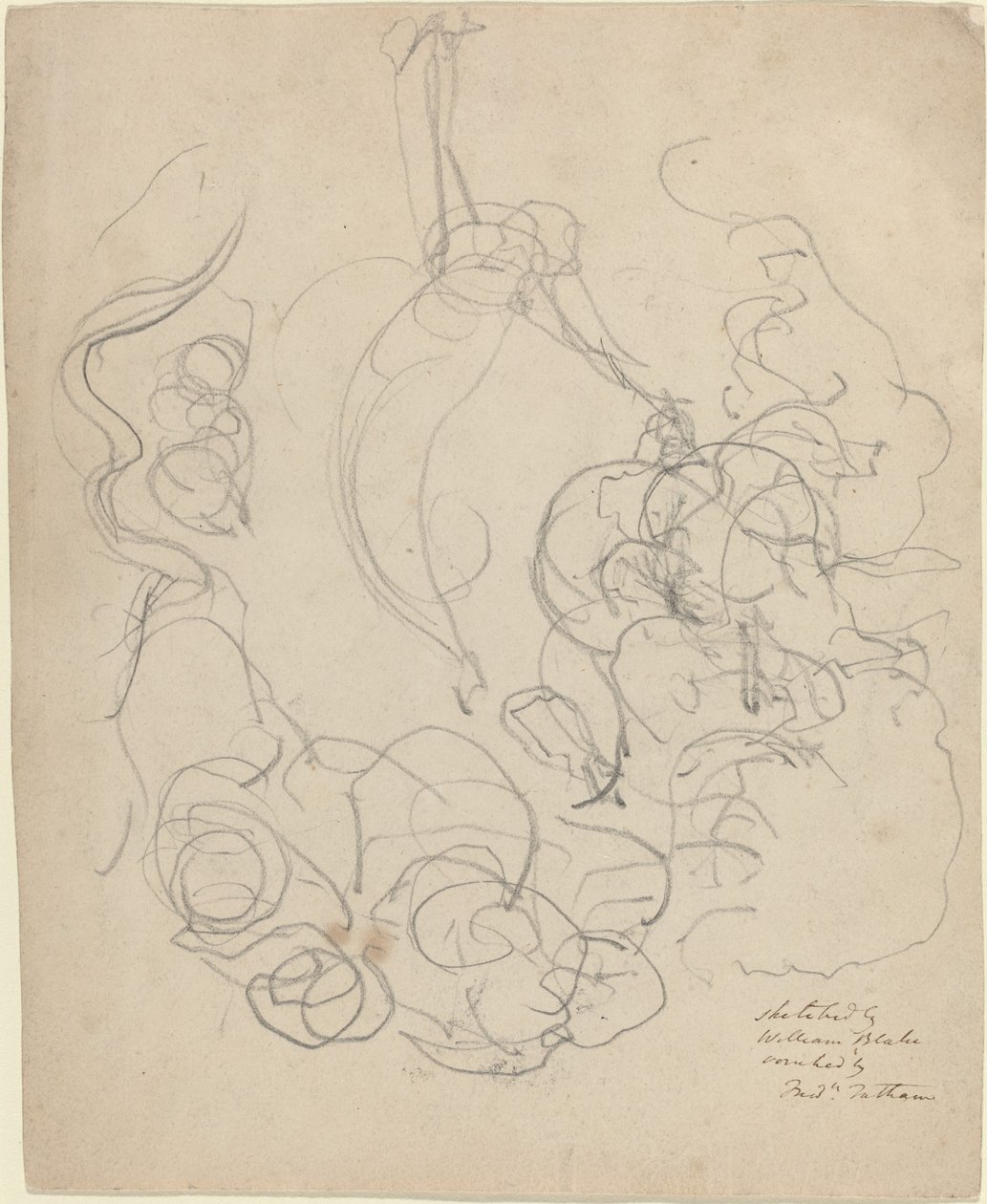 Bulutların Zaferinde Yükselen Bir Figür (?) by William Blake
