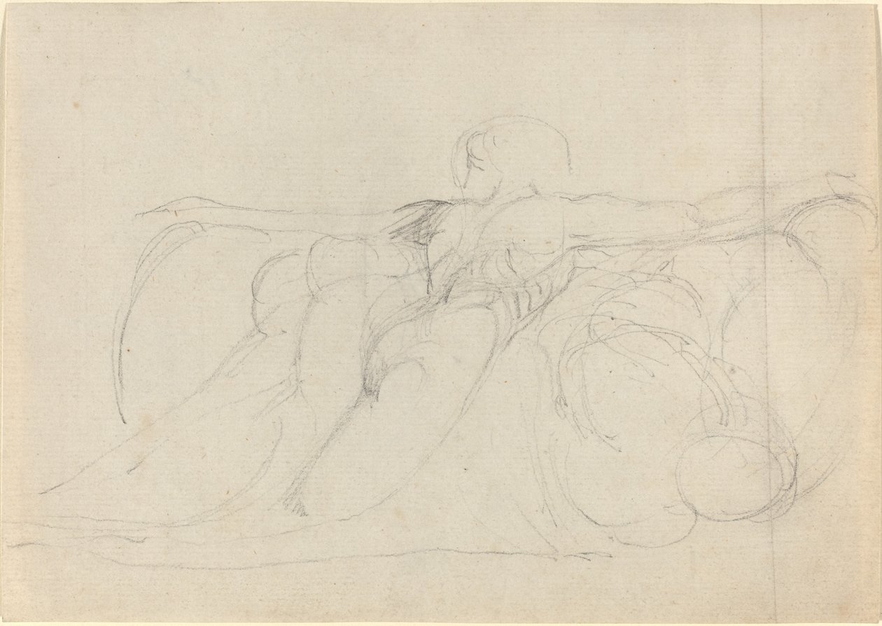 Arkadan Görülen Bir Adam, Bulutların Üzerinde Yükseliyor by William Blake