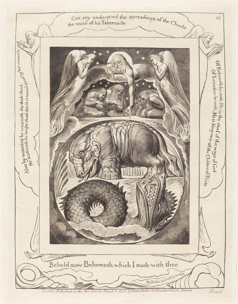 Behemoth ve Leviathan, 1825. by William Blake