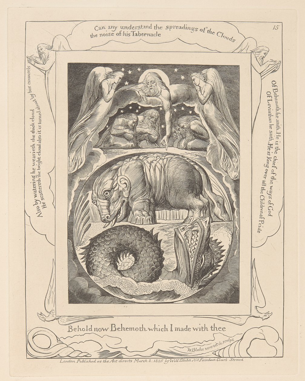 Eyüp Kitabı, Levha 15, Behemoth ve Leviathan by William Blake