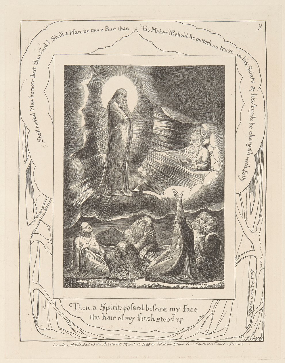 Eyüp Kitabı, Levha 9, Elifaz'ın Gördüğü Görü by William Blake
