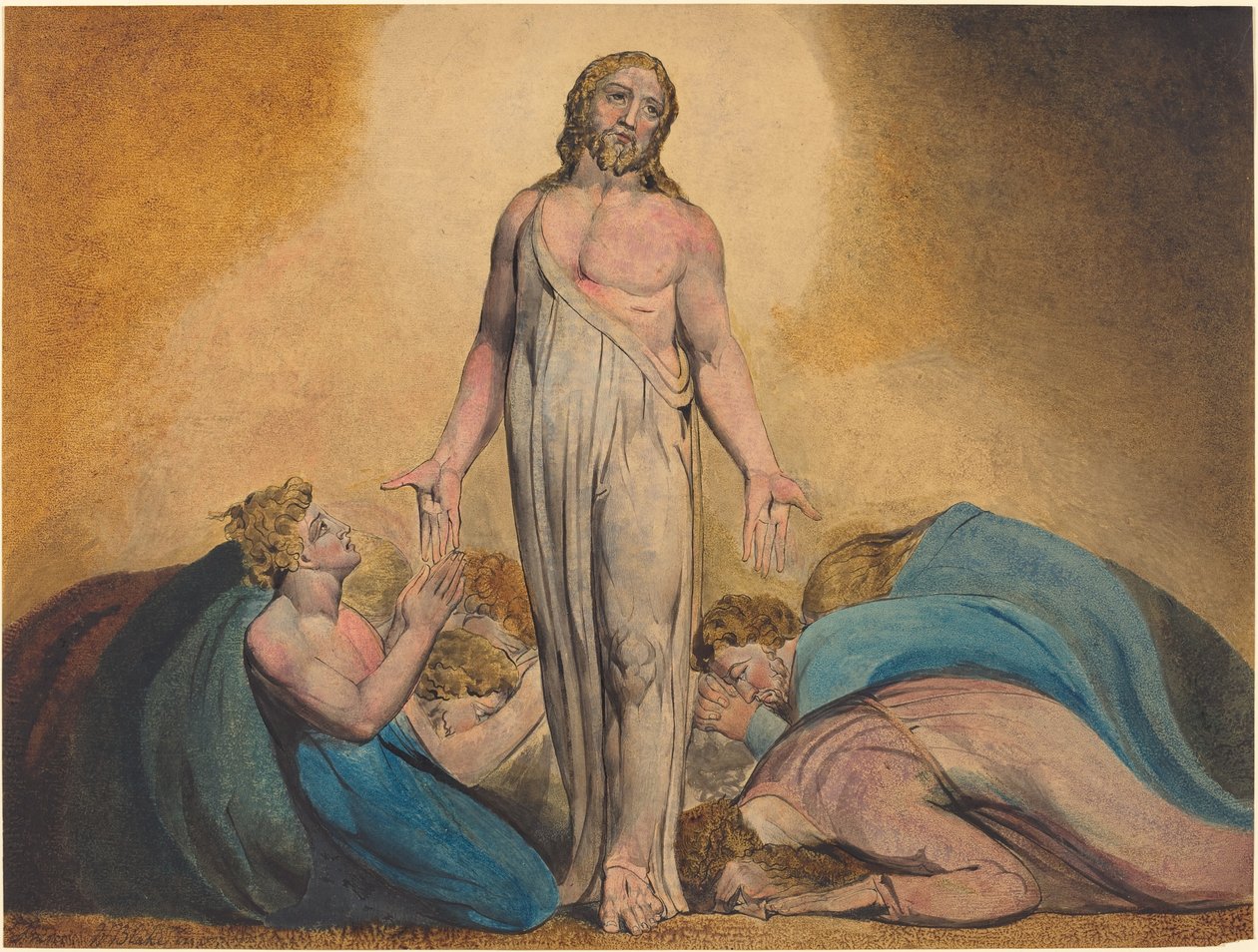 Dirilişten Sonra Havarilerine Görünen Mesih by William Blake