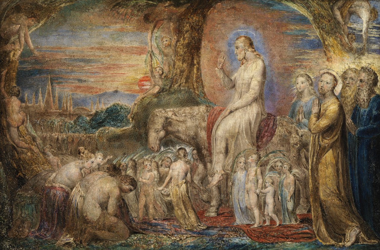 İsa'nın Kudüs'e Girişi (bakır üzerine yağlıboya) by William Blake